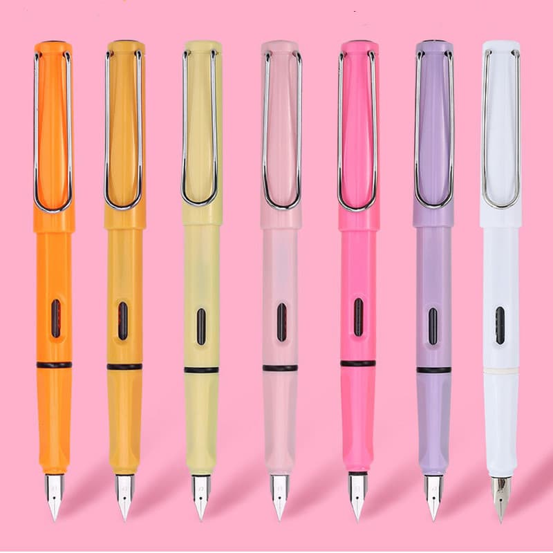 【パステル】透明軸 樹脂 万年筆 - 細字 おしゃれ 初心者